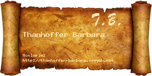 Thanhoffer Barbara névjegykártya
